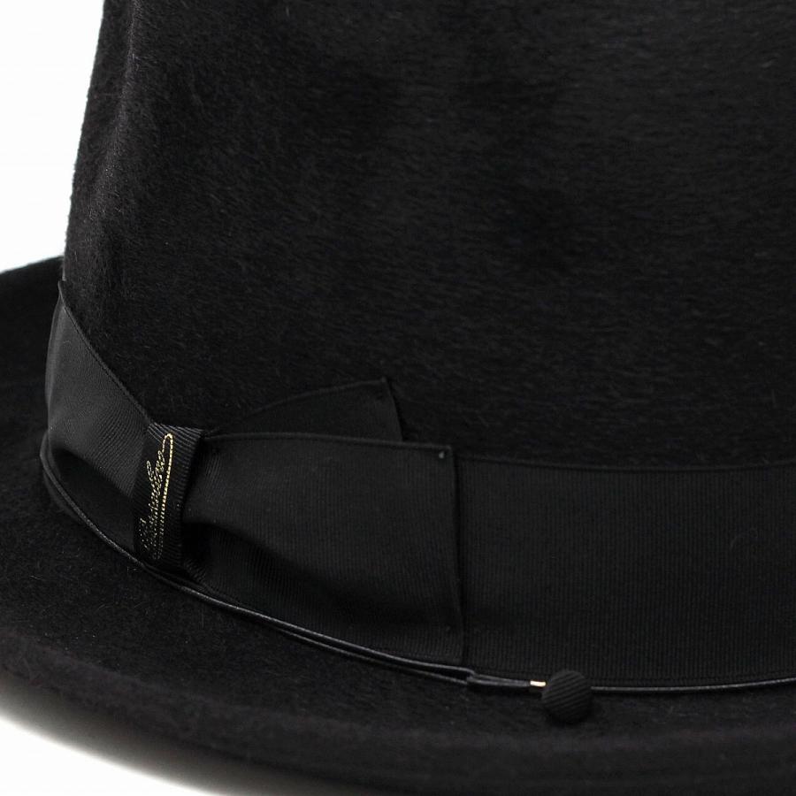 Borsalino オープンクラウンハット 山高帽 フェルトハット 中 Borsalino オープンクラウンハット 山高帽 フェルトハット 中