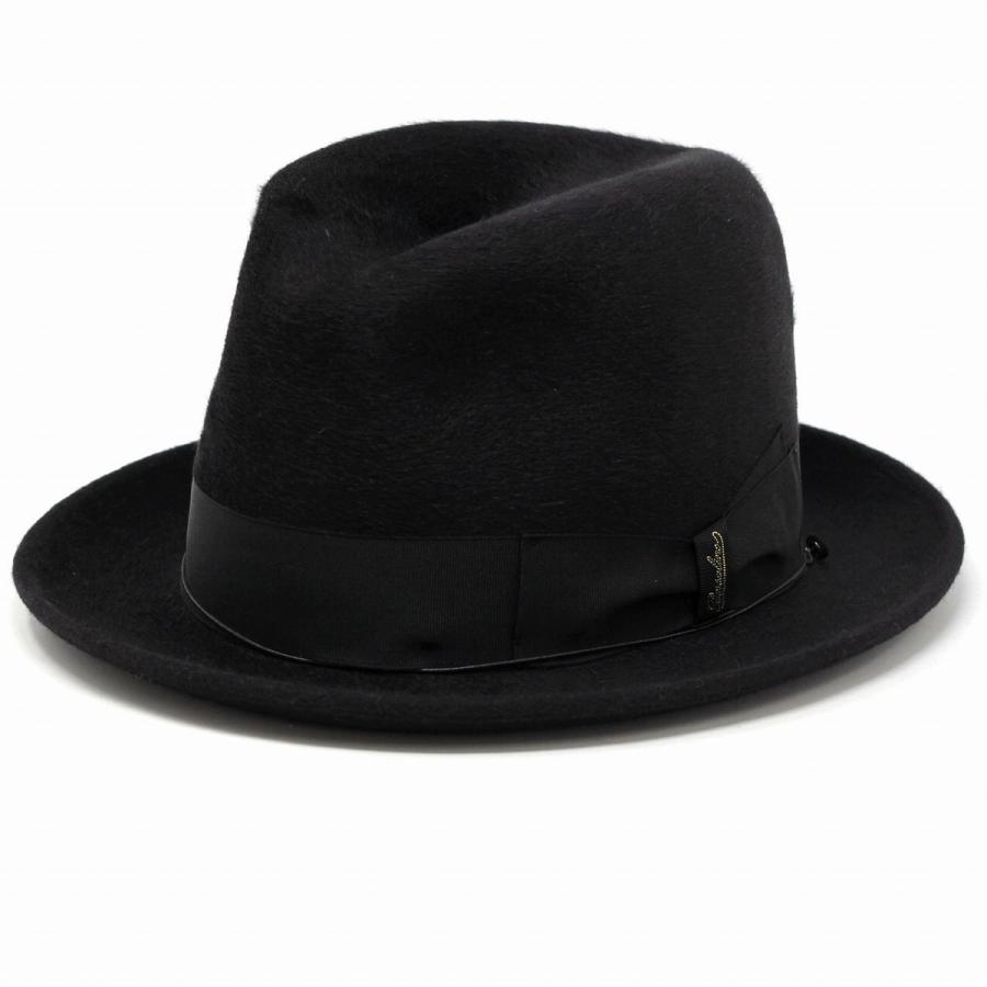 Borsalino オープンクラウンハット 山高帽 フェルトハット 中 Borsalino オープンクラウンハット 山高帽 フェルトハット 中