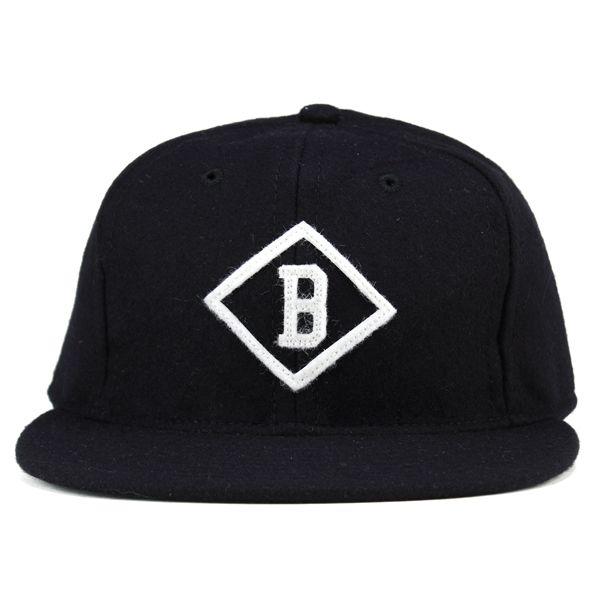 キャップ メンズ 帽子 エベッツフィールド EBBETS FIELD フランネル ストリート フラットブリム ロゴ B ビスマルクチャーチルズ ブラック｜elehelm-hatstore｜03