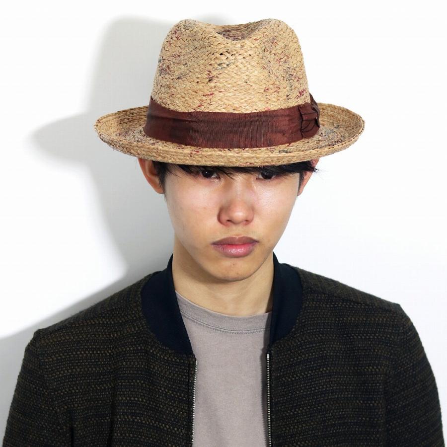 BROOKLYN HAT 麦わら帽子 ラフィア ハット 中折れ 帽子 ブルックリン