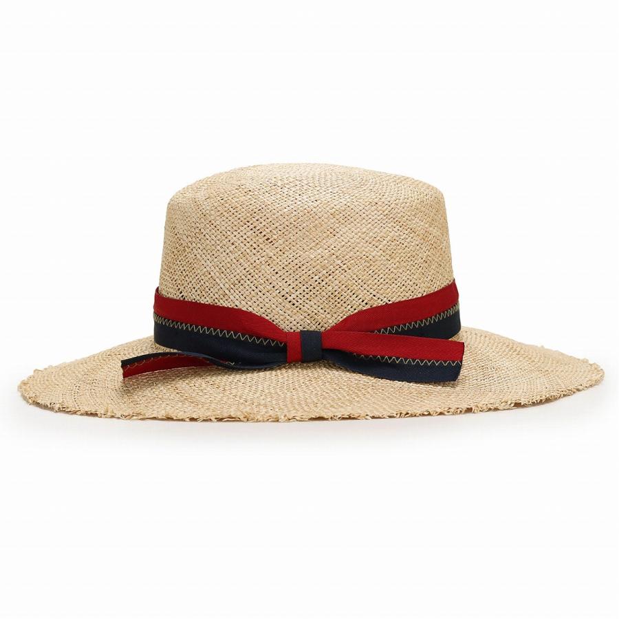 8ルカ　ブルネロクチネリ　ストローハット　レディース　フリーサイズ BROOKLYN HAT 天然素材 麦わら帽子 ブルックリンハット 切りっぱなし