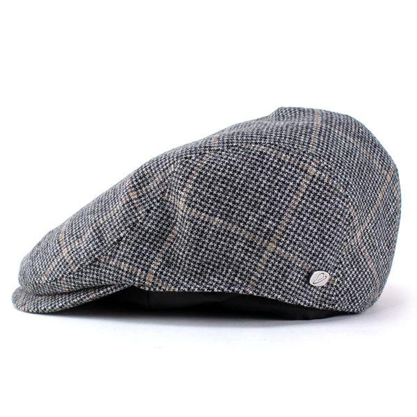 ボルサリーノ　グレー系 チェック柄 ハンチング Borsalino（ボルサリーノ） 帽子 ハンチング チェック柄 ウール 秋冬