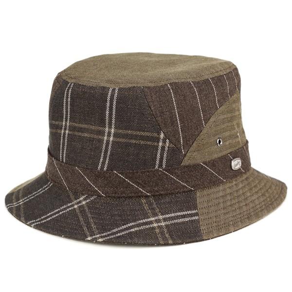バケットハット 夏の帽子 ボルサリーノ メンズ カメラマンハット パッチワーク 麻 毛 サファリ アウトドア ハット borsalino 茶 ブラウン