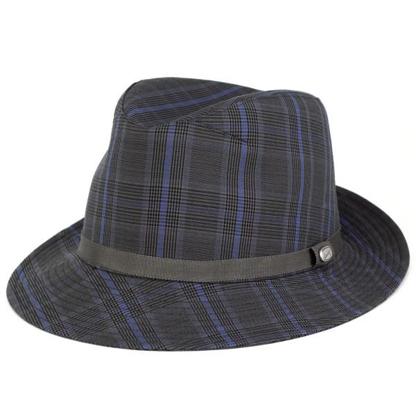 Borsalino 帽子 ハット Zignone ジニョーネ ボルサリーノ 中折れハット グレンチェック ソフト チャコール系 Supersport Tn