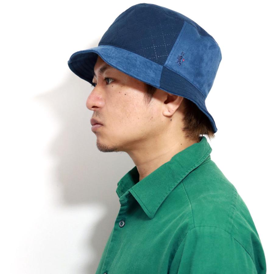 バケットハット メンズ 秋冬 キルト×スエード パッチワーク ハートオブ