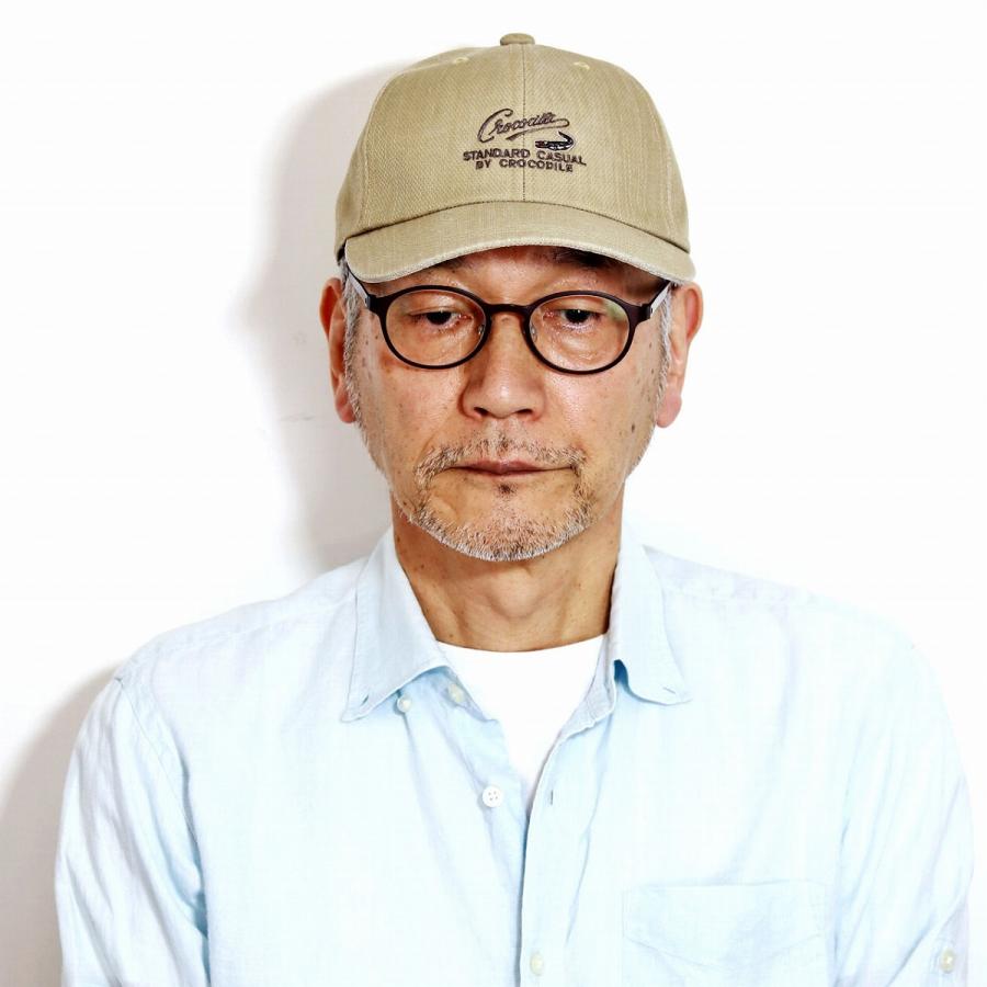 キャップ メンズ 麻調ポリエステル CROCODILE 6方キャップ