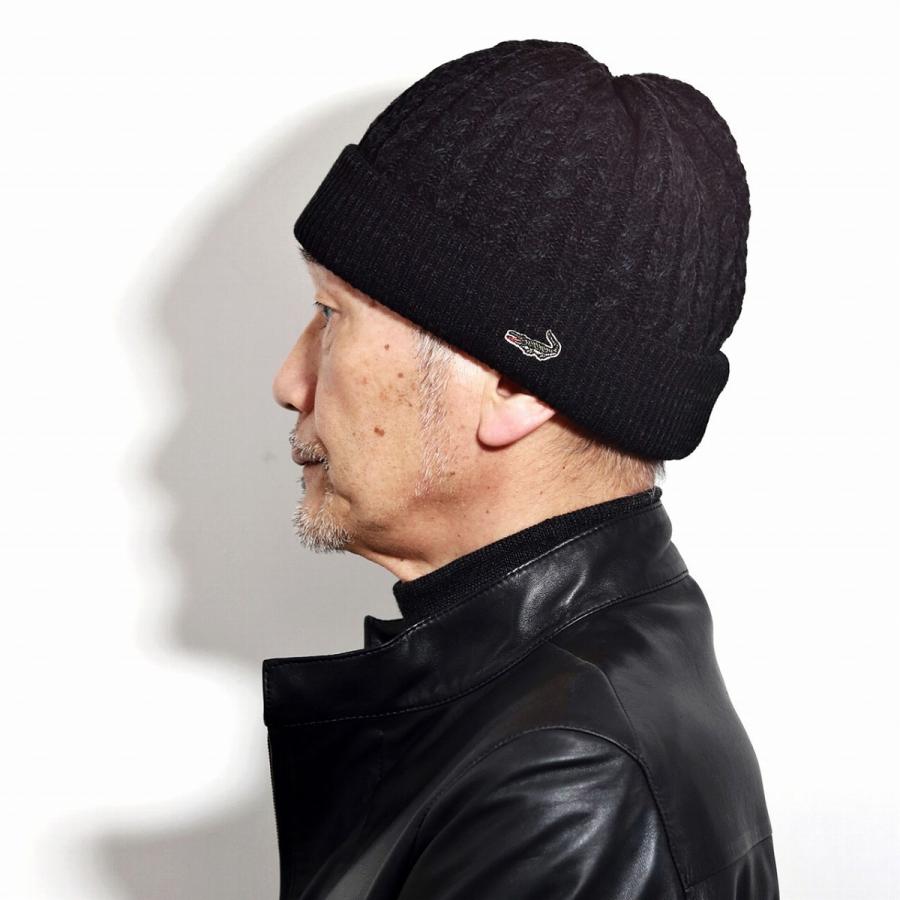 ニット帽 メンズ アクリルニット 秋冬 ニット帽子 クロコダイル