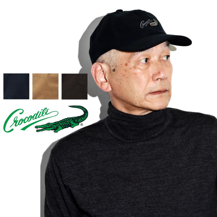 Crocodile キャップ メンズ 帽子 コットン起毛 ヘリンボーン