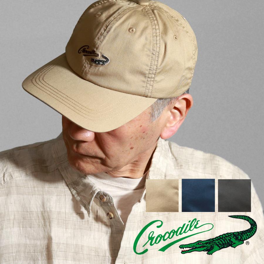 Crocodile クロコダイル メンズ キャップ 帽子 コットンツイル 洗い