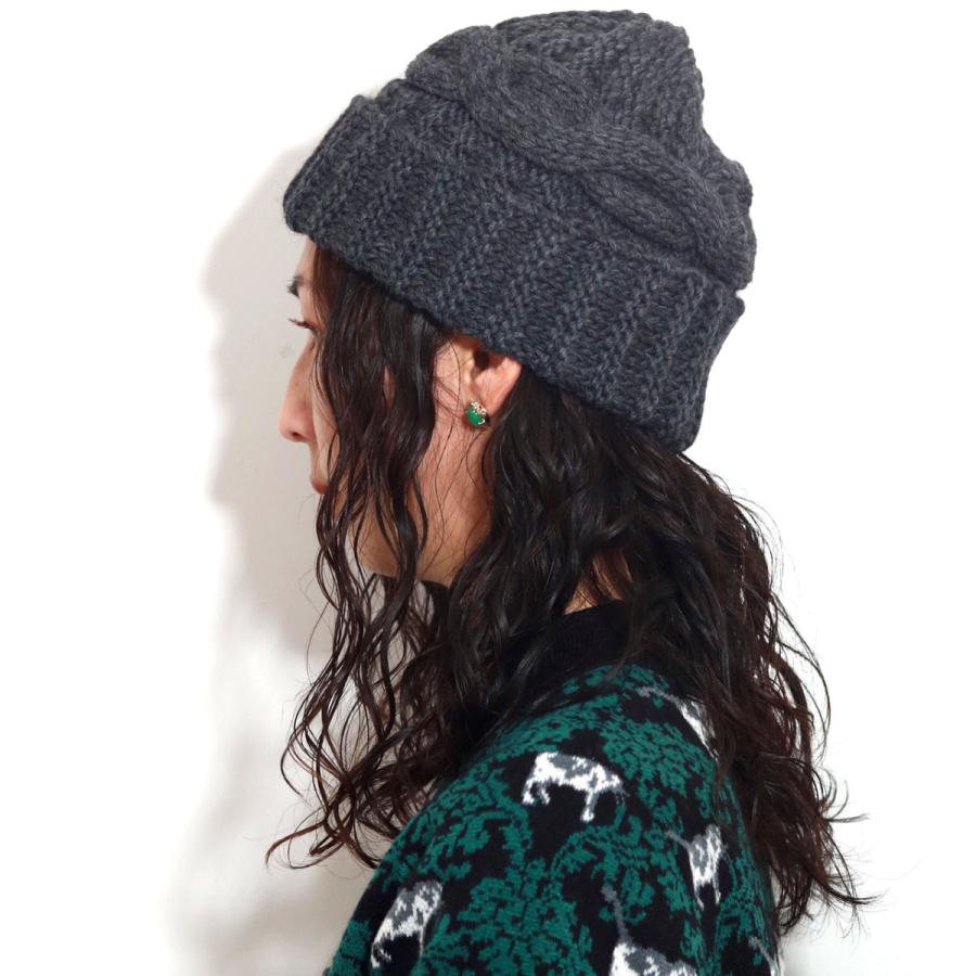 ニット帽 レディース 縄編み ニットワッチ 秋冬 あったかい イタリア製