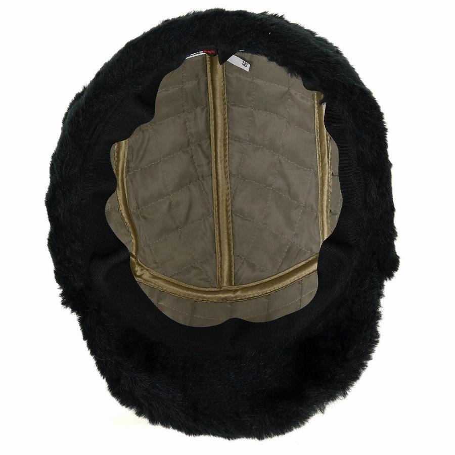 ツイード チェック パッチワーク キャップ フェイクファー イヤー