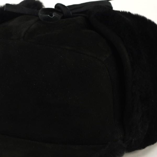 イヤーフラップキャップ メンズ 帽子 シープレザー ムートンファー クランベス CRAMBES キャップ フランス製 黒 ブラック :cb
