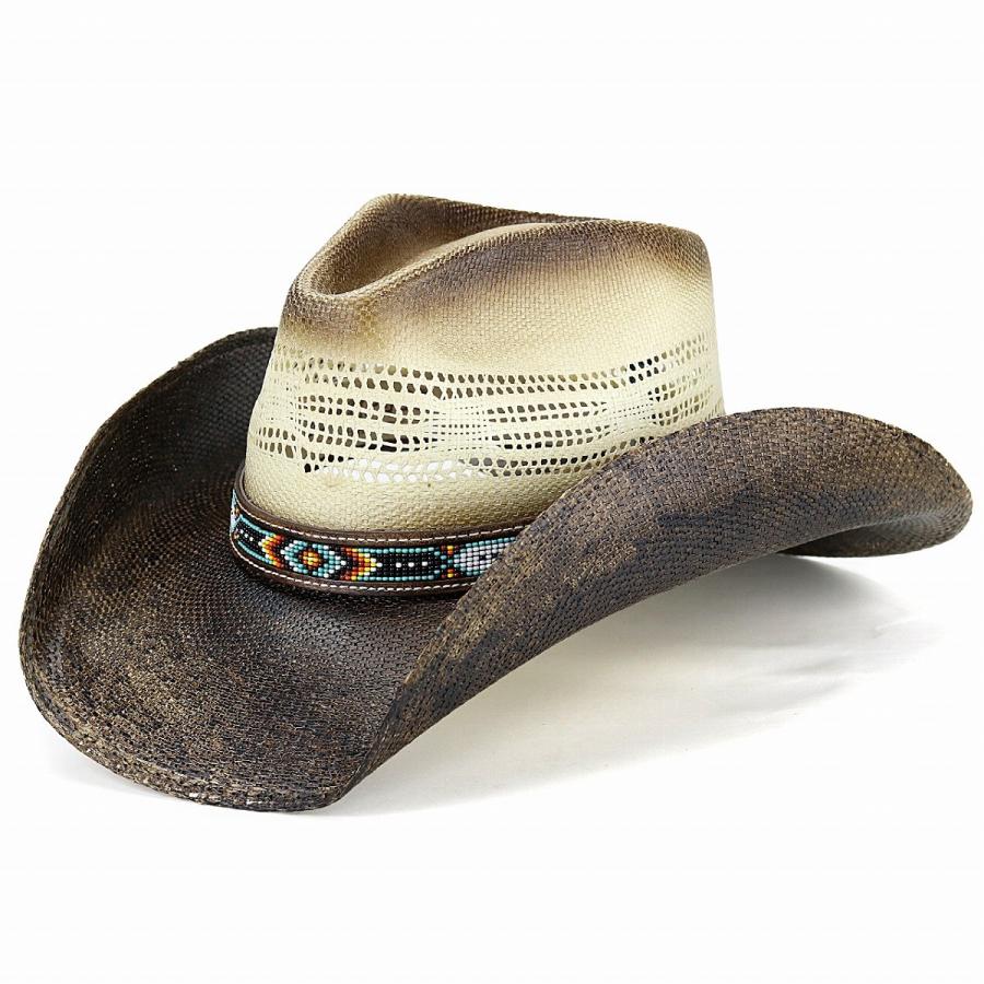 ストローハット メンズ エスニック 帽子 日除け テンガロン California