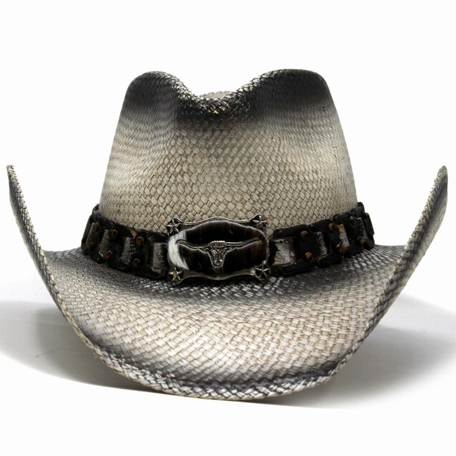 ラマ革　テンガロンハット パナマハット メンズ 帽子 ハラコ バックル 水牛 テンガロン