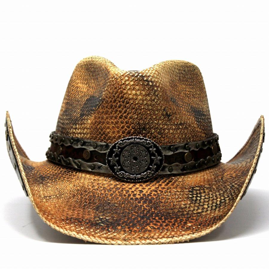 カウボーイ ハット 春夏 ウエスタン パナマハット メンズ 帽子 日除け