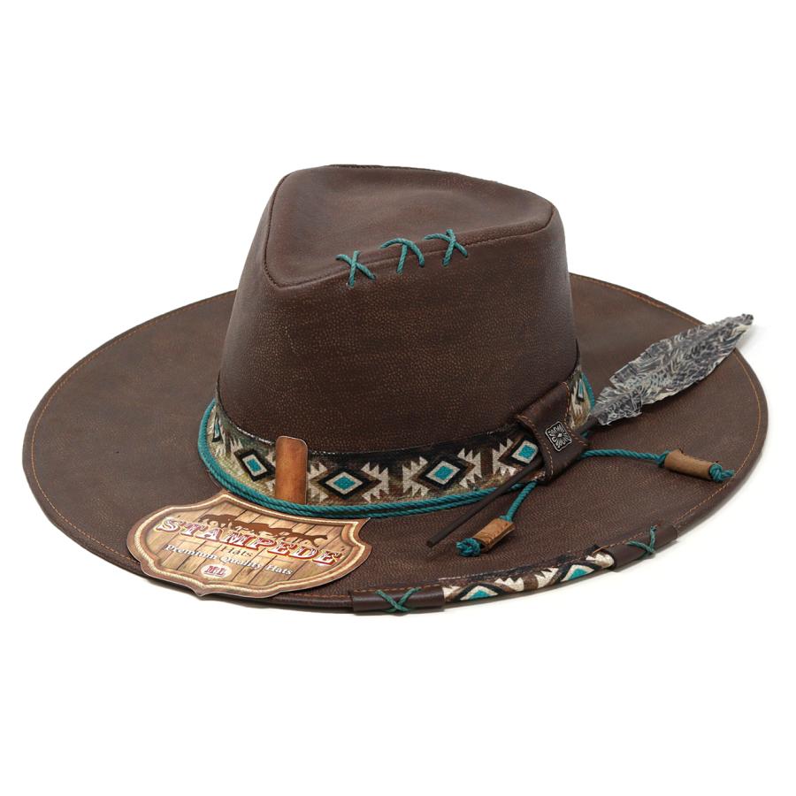 メキシコ　カウボーイハット　テンガロン　レザー　茶色　模様　彫刻　デザイン メキシコ カウボーイハット テンガロン レザー 茶色 模様 彫刻