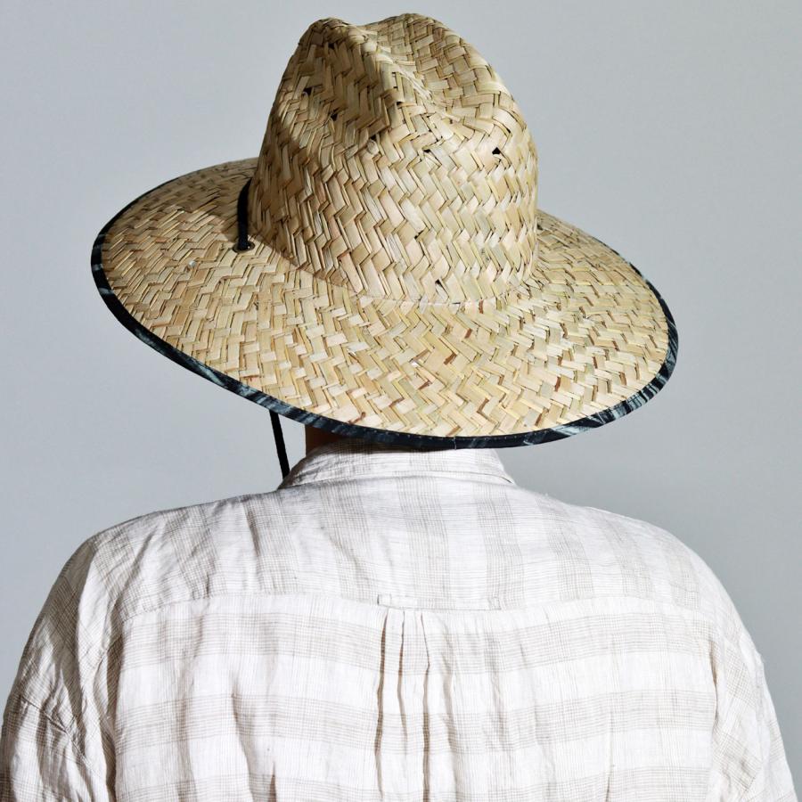 ライフガードハット 顎紐付き ハット つば広 メンズ 麦わら帽子