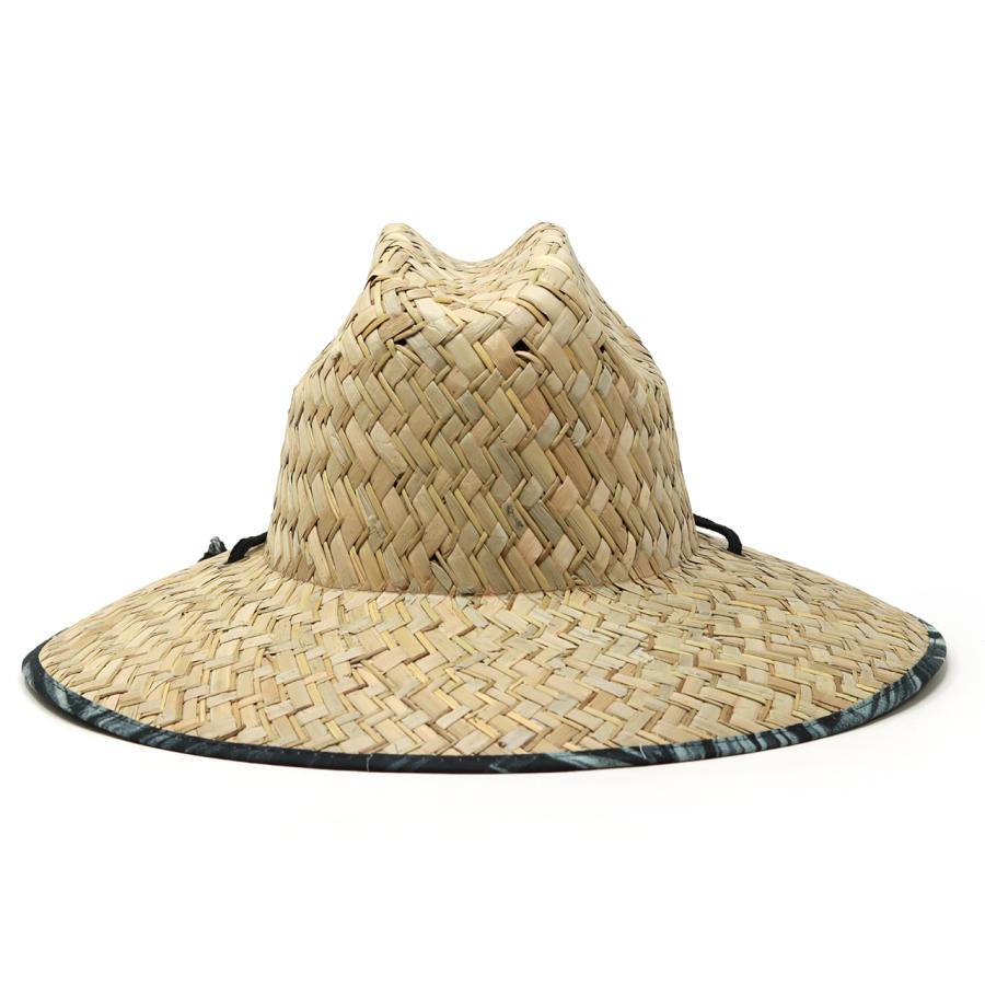 エリックジャビッツ　麦わら帽子　中折れ　刺繍　新品未使用　紙タグ付き　UPF50 ライフガードハット 顎紐付き ハット つば広 メンズ 麦わら帽子