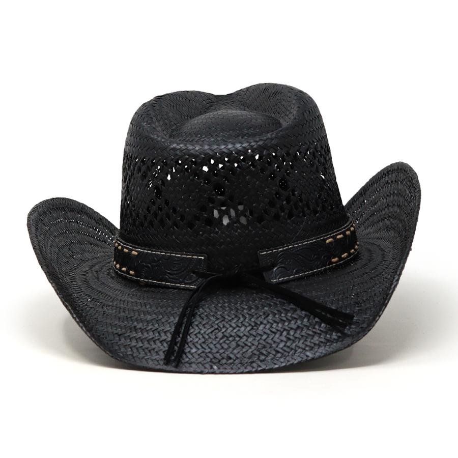 カウボーイハット　黒 カウボーイ ハット メンズ 帽子 春夏 テンガロンハット ストロー
