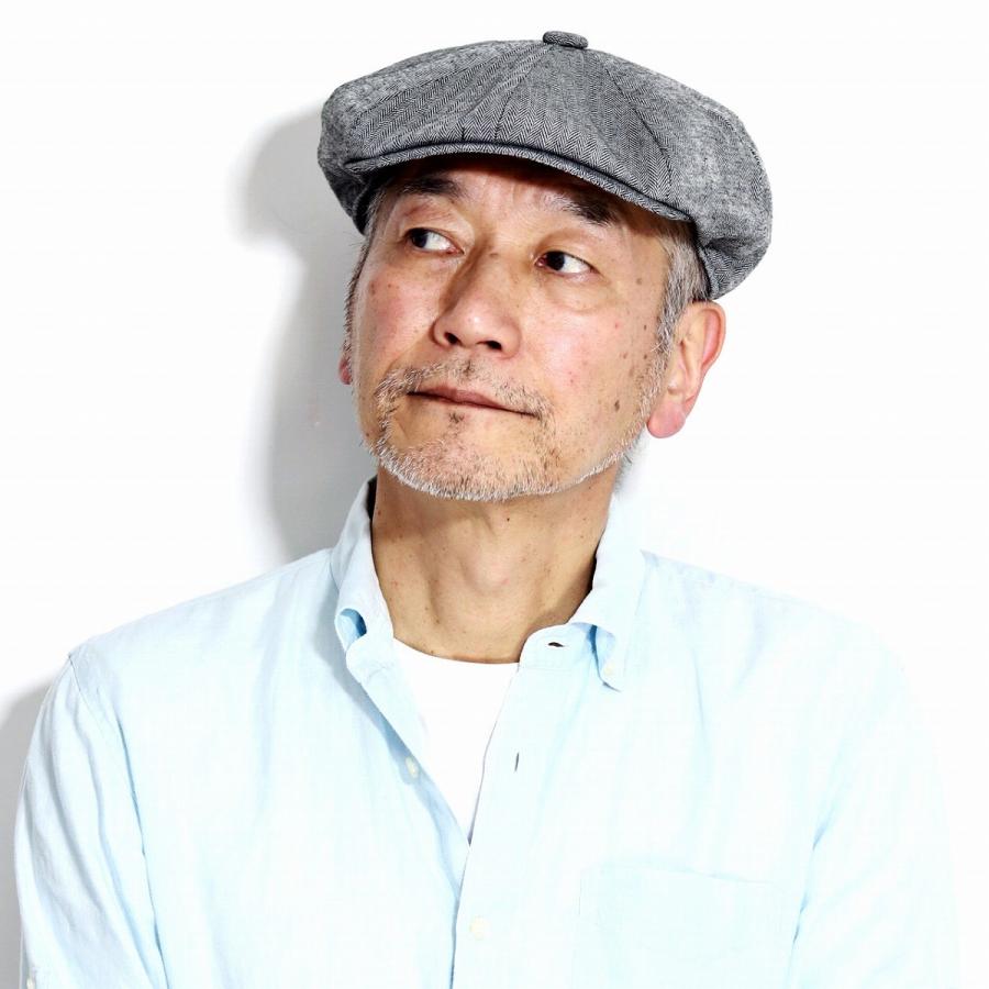 春 夏 CHRISTYS' LONDON ヘリンボーン 8方ハンチング クリスティーズ リネン コットン 帽子 Ivy cap 海外ブランド メンズ トラディショナル 黒 ブラック 父の日