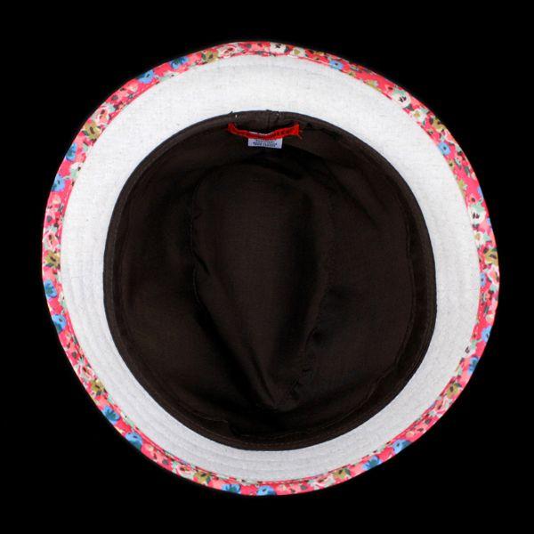 ハット レディース 帽子 人気 花柄 中折れハット 春夏 小ツバ ベージュ