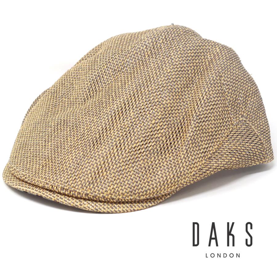 新品　DAKS ダックス　日本製　シルク　ハンチング帽 DAKS ダックス ハンチング帽 メンズ 帽子 綿麻プリペラ 春夏 60
