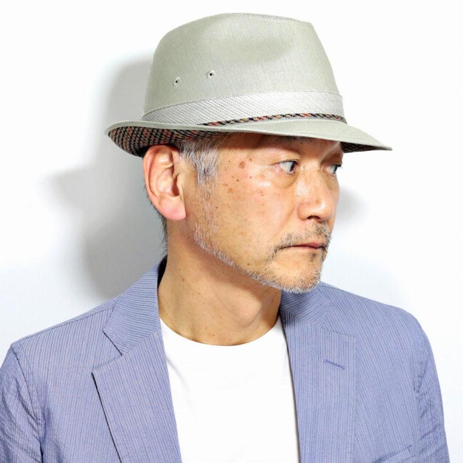 【送料無料】 春夏 【 DAKS 】 ダックス麻混メッシュ中折れHAT オリーブ DAKS（ダックス） 帽子 春夏 麻混メッシュ中折れハット オリーブ