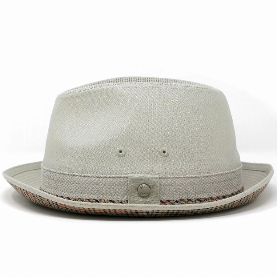 DAKS 帽子 春夏 ダックス 麻混メッシュ中折れハット オリーブ