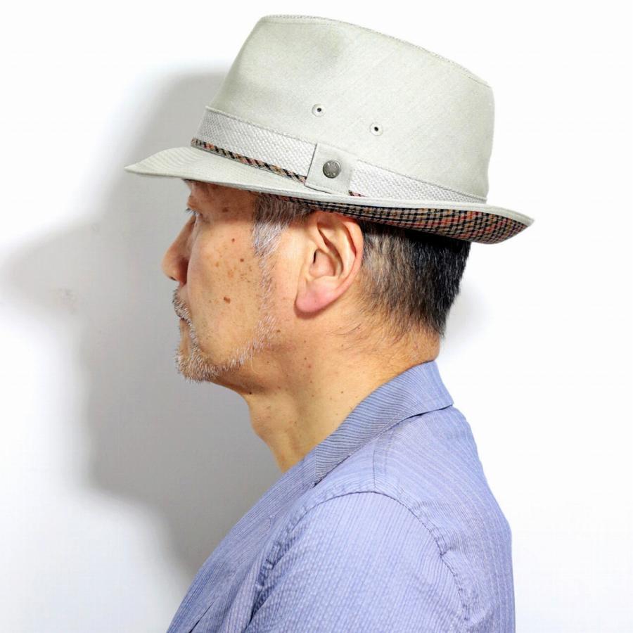 【送料無料】 春夏 【 DAKS 】 ダックス麻混メッシュ中折れHAT オリーブ DAKS（ダックス） 帽子 春夏 麻混メッシュ中折れハット オリーブ