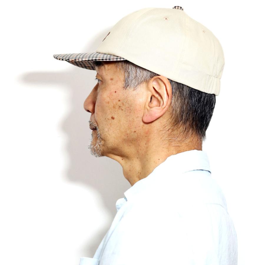 父の日 ギフト DAKS ダックス キャップ チェック柄 帽子 ツイル 縮小タータン ロゴキャップ ブランド バイカラー キャップ Mサイズ Lサイズ LLサイズ 日本製｜elehelm-hatstore｜15