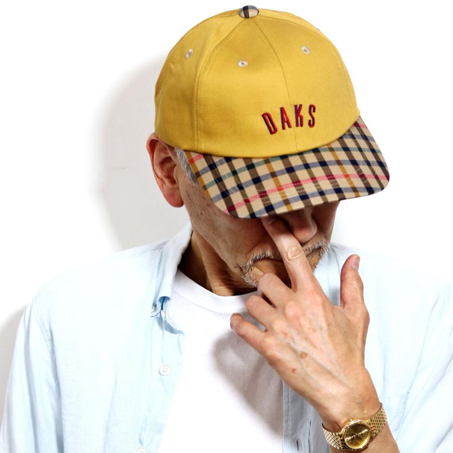DAKS 父の日 ギフト ダックス キャップ チェック柄 帽子 ツイル