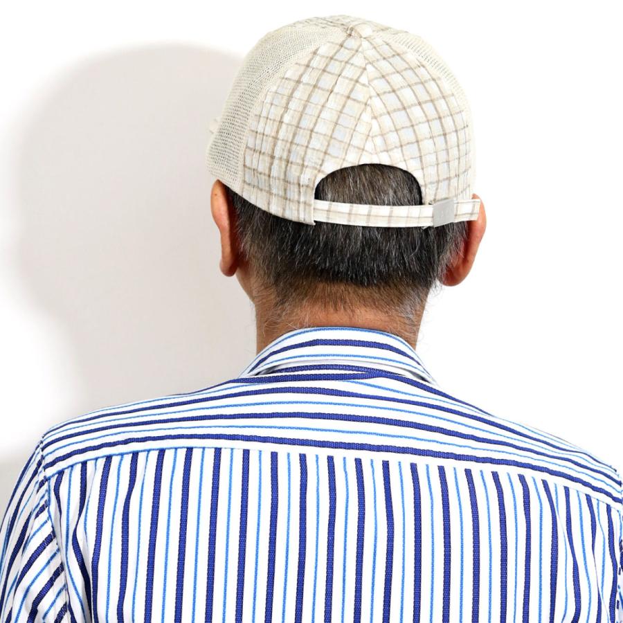 DAKS 父の日 ギフト ダックス チェック 麻 メッシュ 涼しい キャップ 春夏 帽子 チェック柄 メンズ サイズ調整 Mサイズ Lサイズ LLサイズ / ベージュ ネイビー グレー 全3色 [ cap ] 50代 60代 70代 ファッション メンズコーデ 小物 メール便無料 送料無料 ラッピング無料 DAKS（ダックス） チェック 麻 メッシュ 涼しい キャップ 春夏 帽子