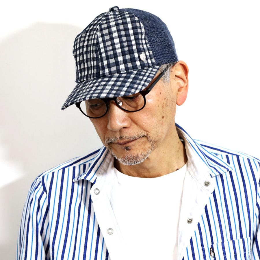 DAKS（ダックス） チェック 麻 メッシュ 涼しい キャップ 春夏 帽子