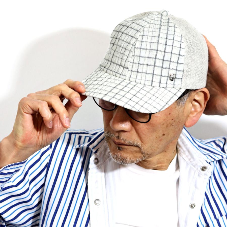 DAKS（ダックス） チェック 麻 メッシュ 涼しい キャップ 春夏 帽子