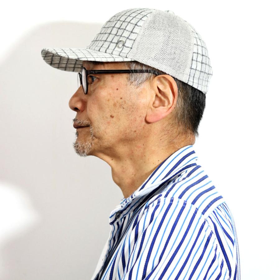 DAKS（ダックス） チェック 麻 メッシュ 涼しい キャップ 春夏 帽子