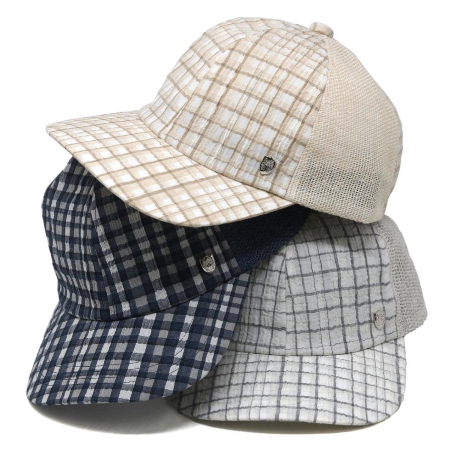 DAKS（ダックス） チェック 麻 メッシュ 涼しい キャップ 春夏 帽子