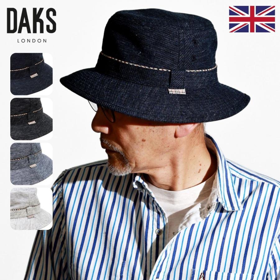 DAKS（ダックス） サファリハット メンズ 夏 帽子 リネン混 メッシュ