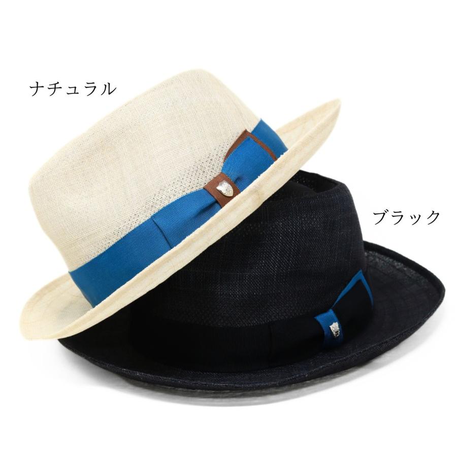 hemp 麻ハット #アイヌ紋様 MixPanamaTop Hat Low/MadeInTokyo