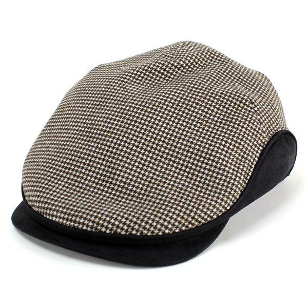 返品送料無料 ブランド メンズ 帽子 ゴルフファッションにも ダックス 黒 ブラック ブランド ロンドン 千鳥格子柄 スウェード風 ハンチング帽 帽子 Www Smssvg Org