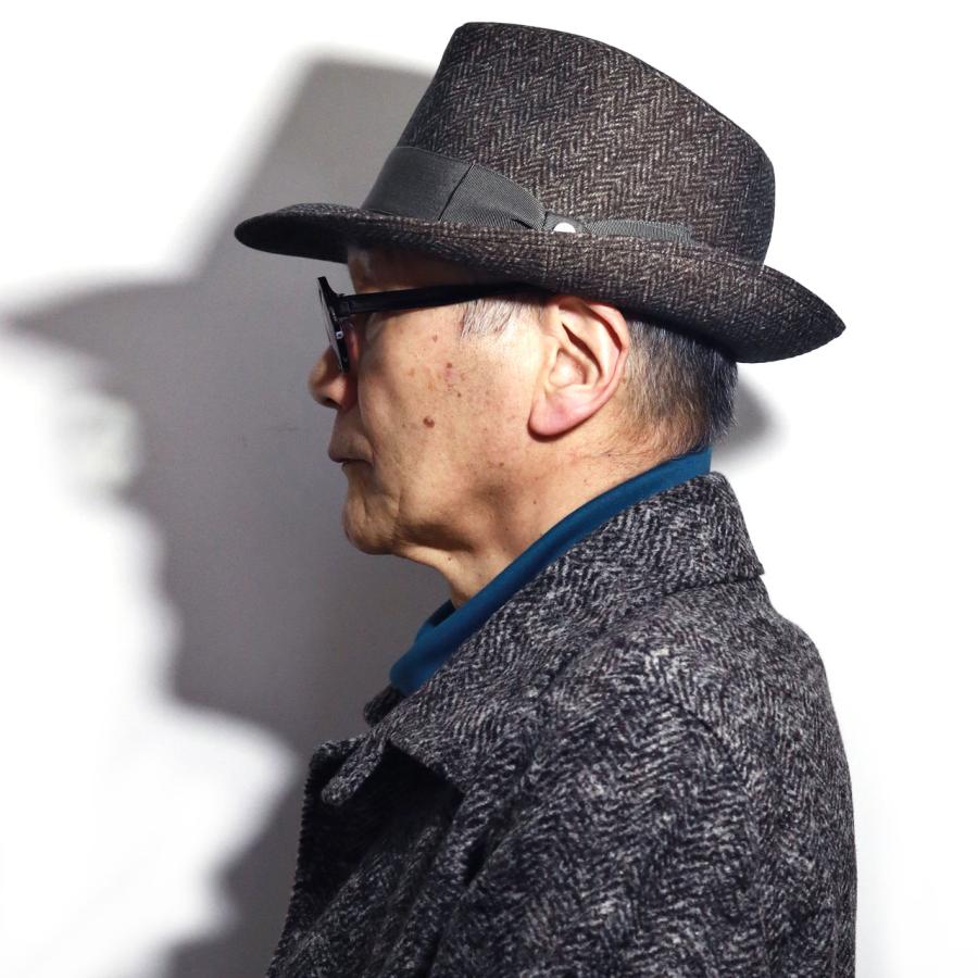 DAKS（ダックス） 中折れハット メンズ ハット 秋冬 へリンボーン 帽子