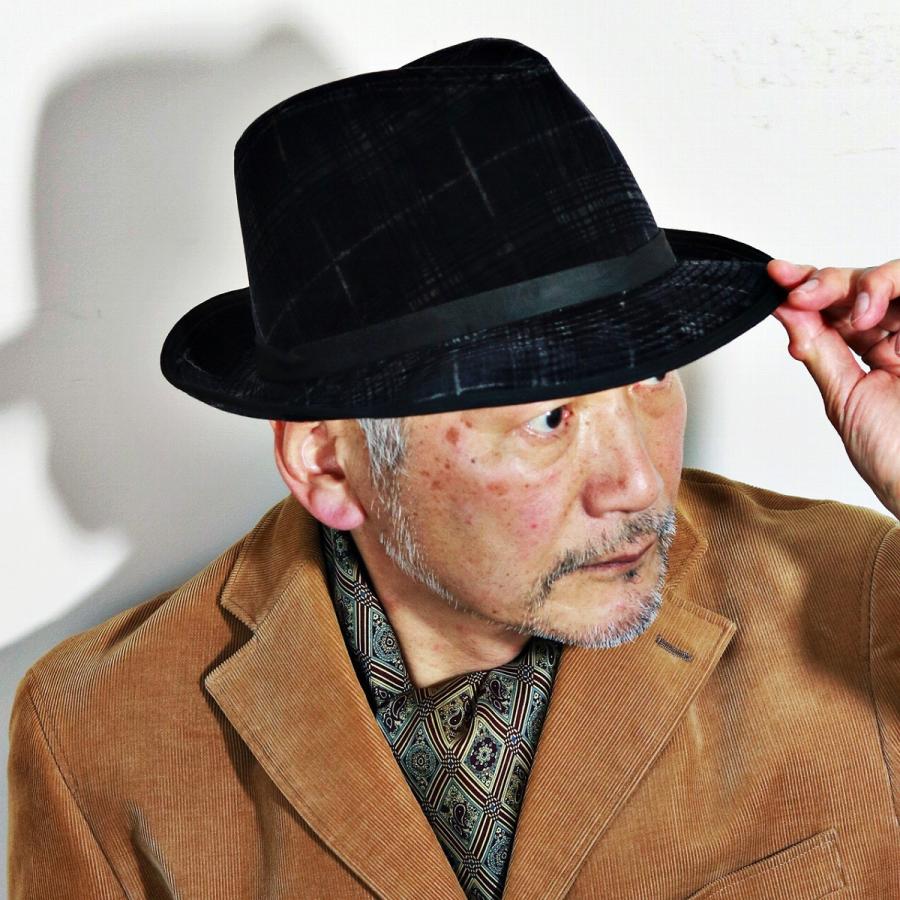 ダックス ハット チェック柄 DAKS 帽子 ベルベット daks メンズ 秋冬 Pontoglio Belvet アマレッタ ピノ DAKS（ダックス） チェック 中折れ帽 ベルベット Pontoglio Belvet