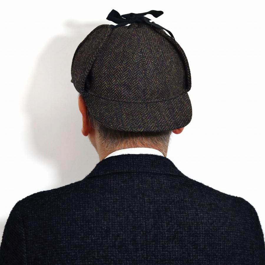 DAKS 探偵帽子 ディアストーカーハット へリンボンツイード 生地