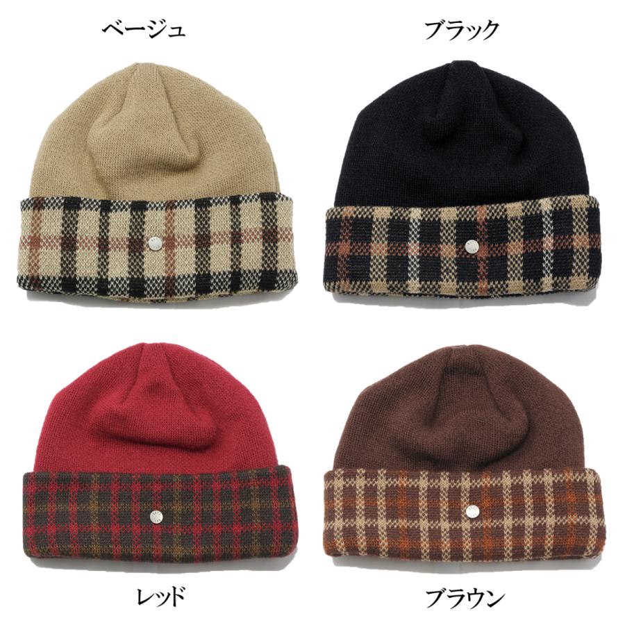 DAKS（ダックス） メンズ ニット帽 メンズニット帽 秋冬 帽子 チェック