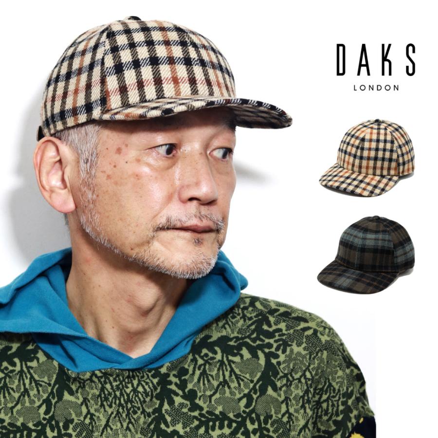 ダックス チェック 帽子 メンズ キャップ ハウスチェック DAKS 紳士 キャップ ウール 帽子 冬 男性用 暖かい キャップ バルモラルチェック｜elehelm-hatstore