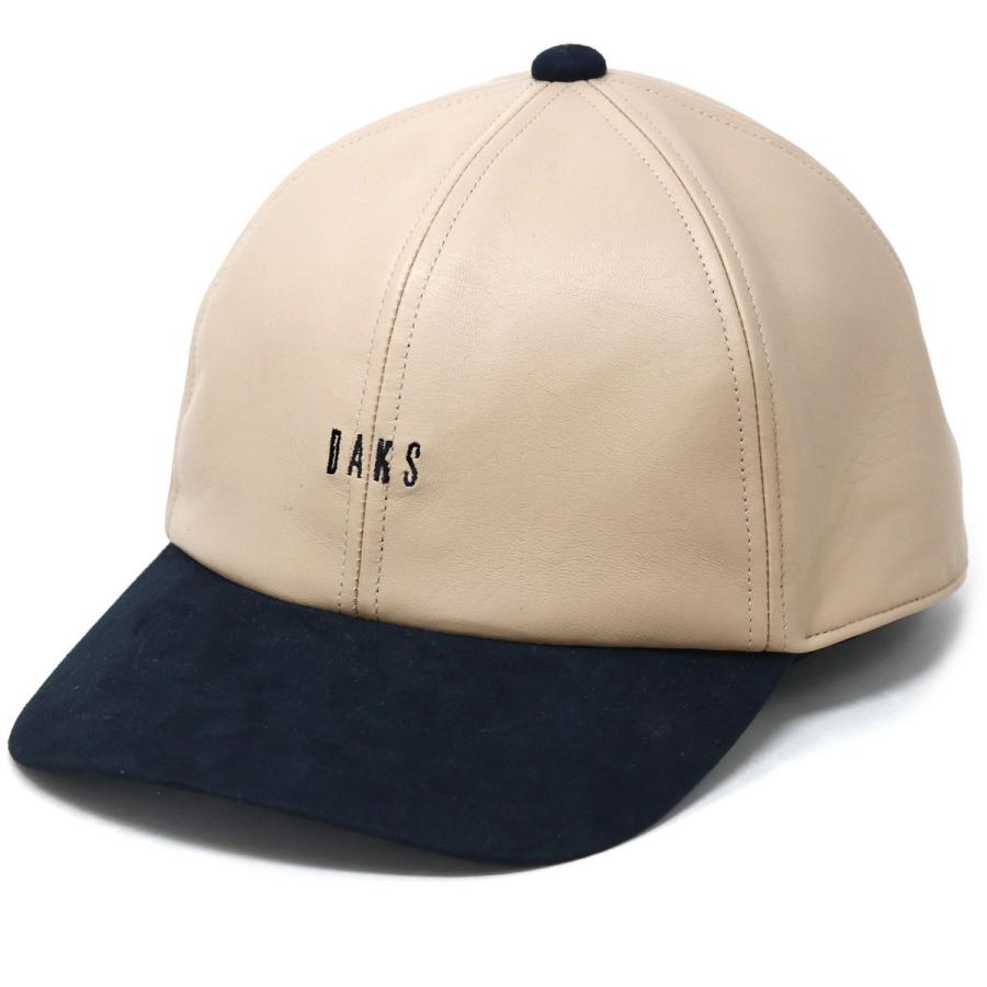 DAKS 本革 キャップ メンズ 秋冬 シープレザー 防寒 バイカラー