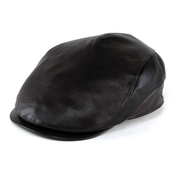 帽子 ブランド ダックス メンズ ハンチング レザー シープスキン 本革 羊革 2トーン ブラウン 茶｜elehelm-hatstore