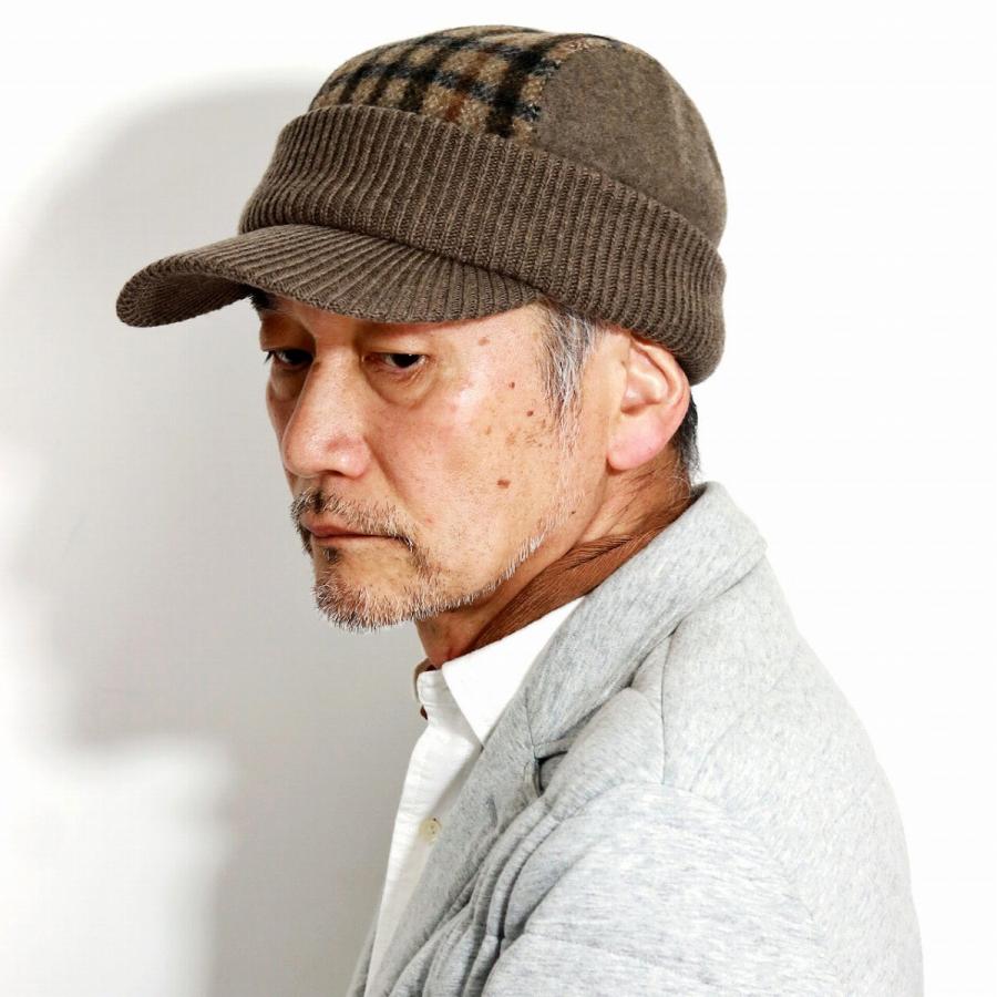 ダックス キャップ ウール バスク生地 秋 冬 帽子 メンズ Daks ニット チェック柄 キャップ メンズ ブランド ウインターキャップ 紳士 スモーキーブラウン D5525 061 Elehelm帽子通販専門店 通販 Yahoo ショッピング