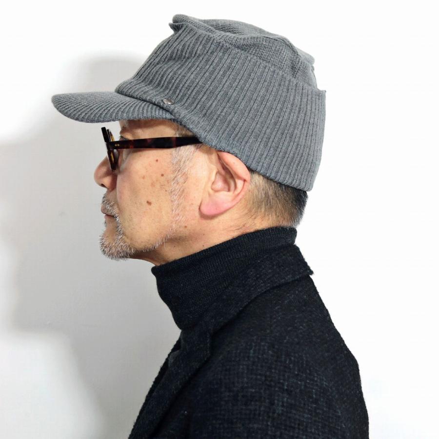 リブ編み ニットキャップ 防寒 ニット帽 ダックス Daks ブランド つば付ニット帽 メンズ 冬 帽子 グレー D5575 071 Elehelm帽子通販専門店 通販 Yahoo ショッピング