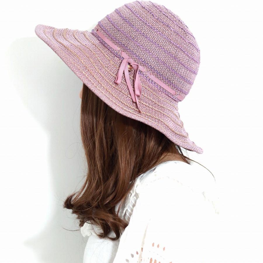 DAKS（ダックス） つば広帽子 ボーダー 擬麻 綿ロード ハット