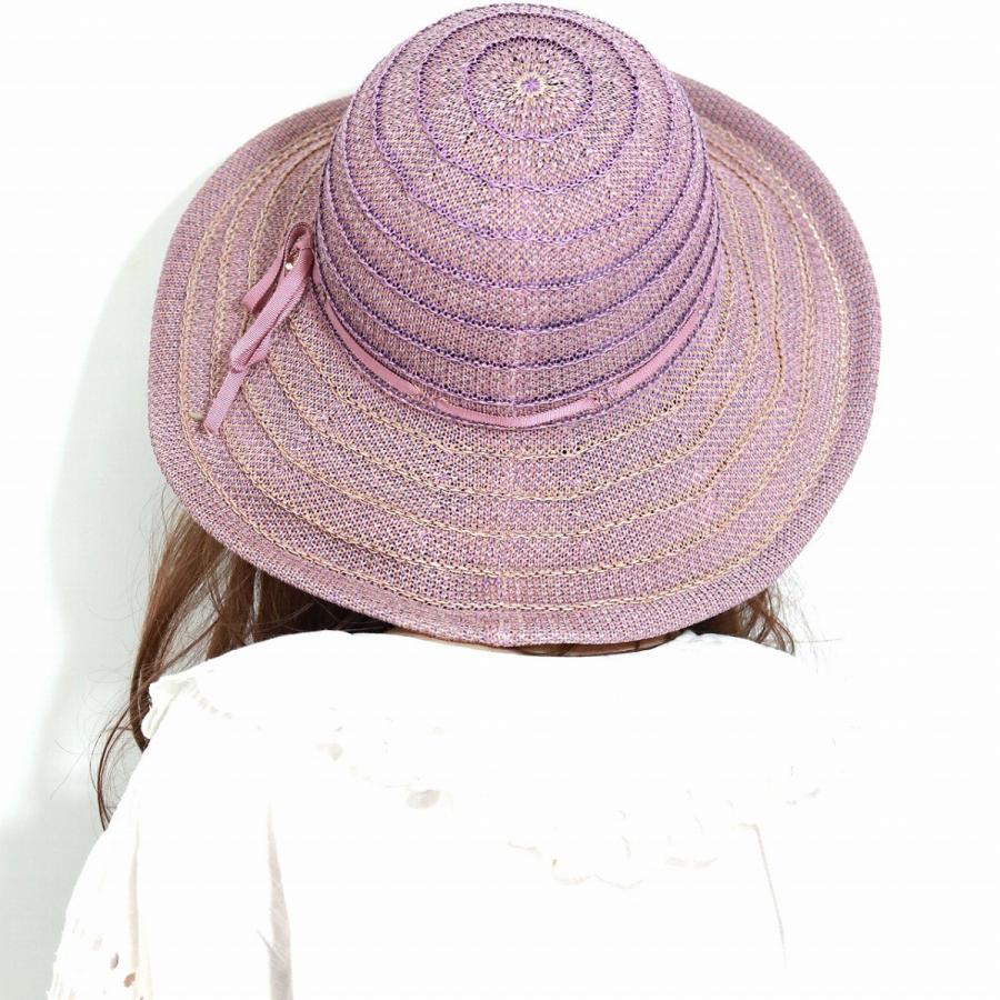 DAKS（ダックス） つば広帽子 ボーダー 擬麻 綿ロード ハット